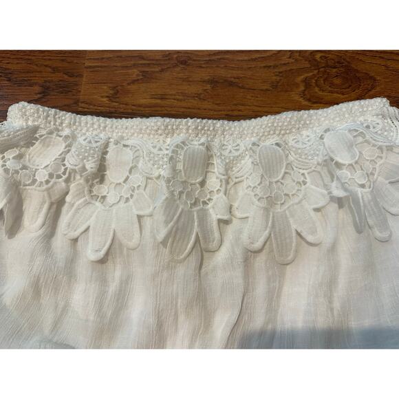 Kings Road White Embroidered Strapless Wide Leg Jumpsuit Bridal Sophistication - Picture 5 of 9